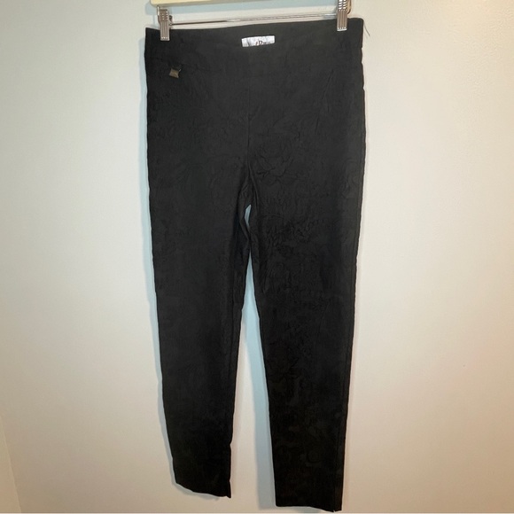 Joseph Ribkoff Pants - Joseph Ribkoff Black Textured Floral Pants